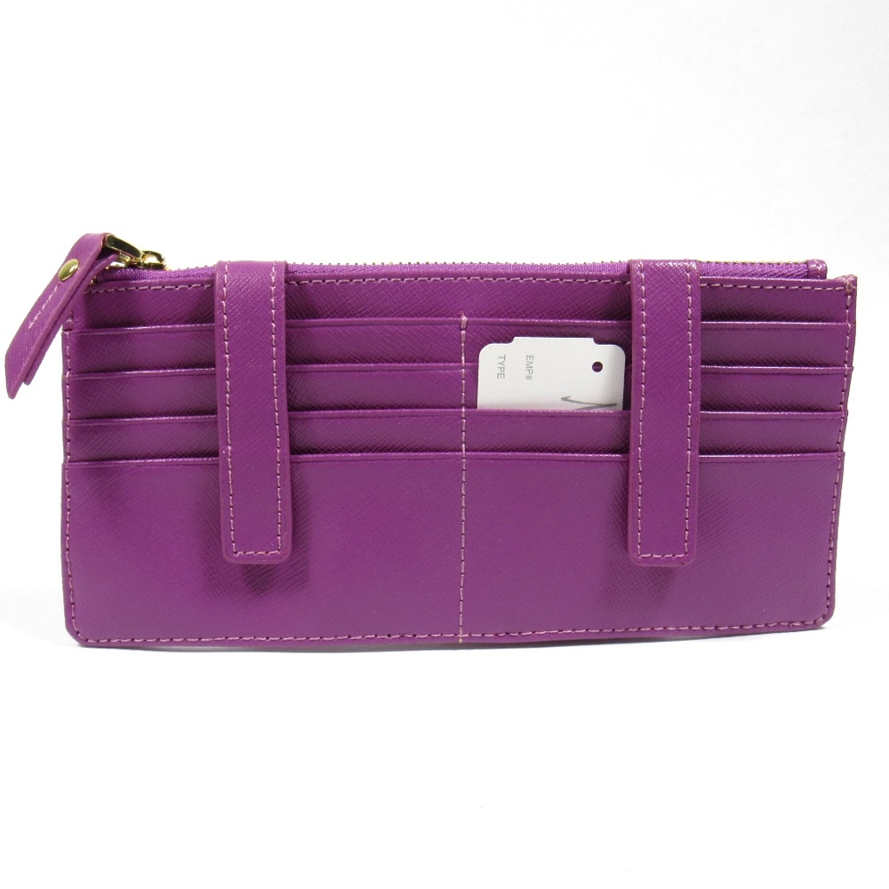 Neiman Marcus Id Wallet Organizer Card Case Plum